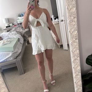 White tie top dress